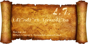 Lénárt Tonuzóba névjegykártya